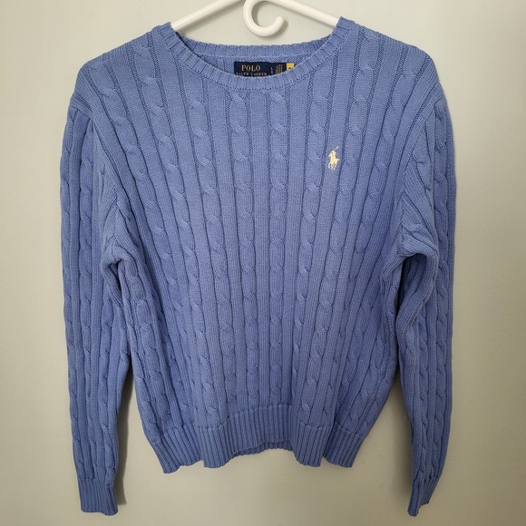 Ralph Lauren Sweaters - Ralph Lauren Light Blue Cable Knit Sweater